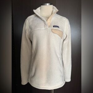 Patagonia Retool White Fleece Snap T Pullover  Womens Size Medium (Retail $129)